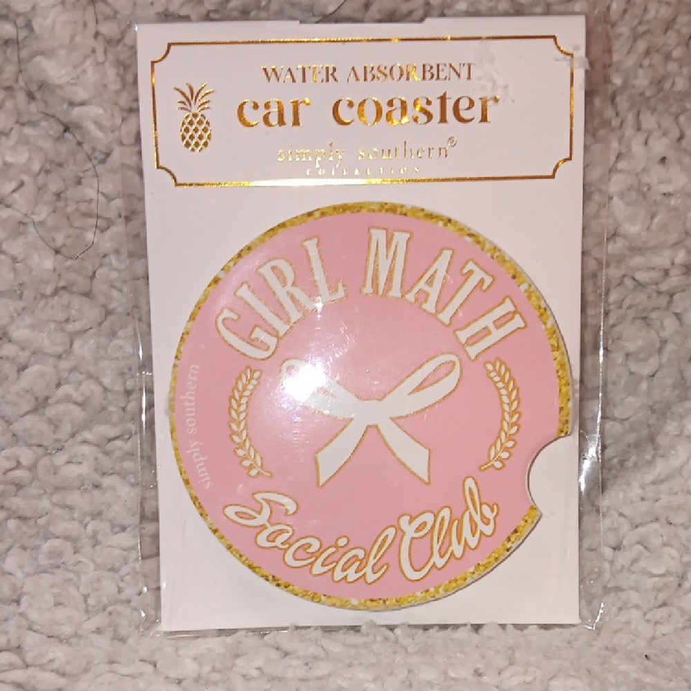 Simply Southern Car Coaster “Girl Math”